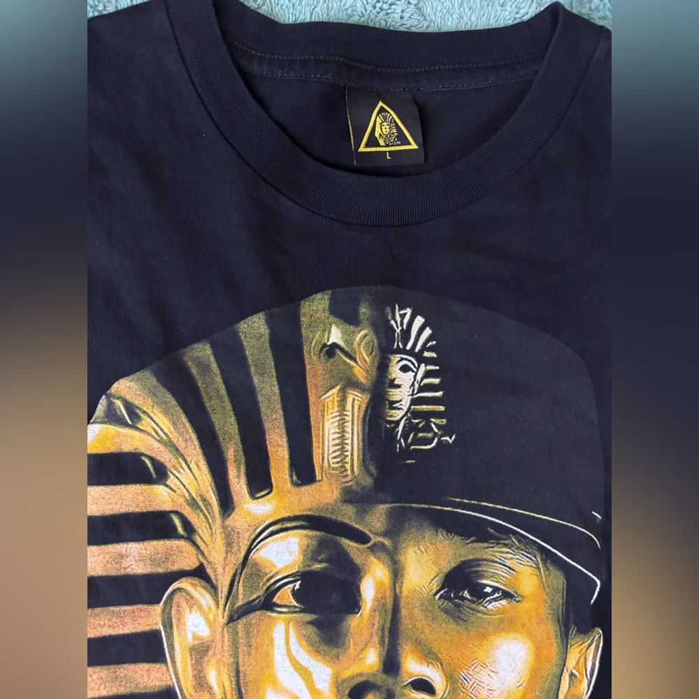Last Kings Gold Pharaoh Graphic T-Shirt Black Streetwear - Picture 2 of 6